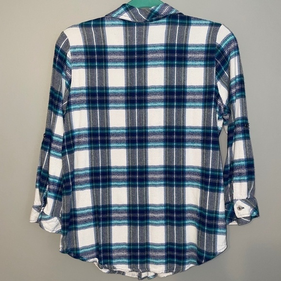 EUC Hester & Orchard Plaid Flannel Shirttail Button Down Size Small - Picture 6 of 7